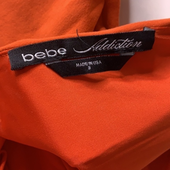 bebe Vibrant Orange Mini Dress with Metallic Details - Picture 5 of 7